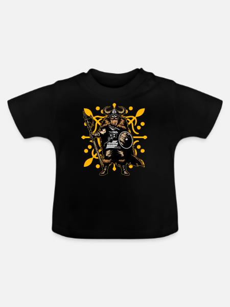 Wikinger - Baby Bio-T-Shirt mit Rundhals - Schwarz