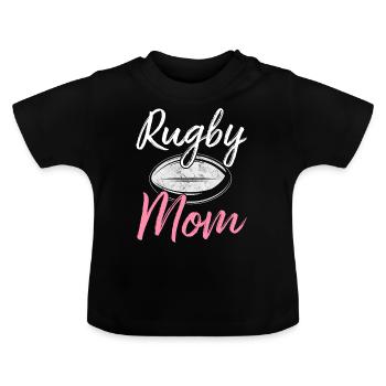 Rugby Mother Joueuse de rugby - T-shirt bio col rond Bébé - noir - Devant