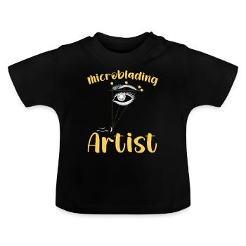 Artiste des cils Amant des cils - T-shirt bio col rond Bébé - noir - Devant