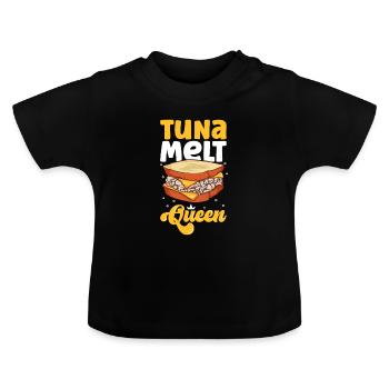 Tuna Melt Sandwich Queen - Baby Bio-T-Shirt mit Rundhals - Schwarz - Vorne