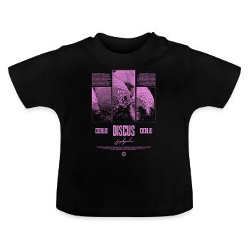 Diskusfisch Buntbarsch Aquarium Fischhalter - Baby Bio-T-Shirt mit Rundhals - Schwarz - Vorne