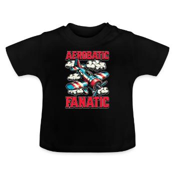 Aerobatic Pilot Aerobatic Fanatic Airplane Lover - Baby Bio-T-Shirt mit Rundhals - Schwarz - Vorne