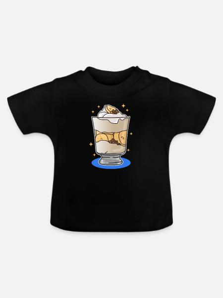 Bananenpudding Bananen Pudding Geschenke - Baby Bio-T-Shirt mit Rundhals - Schwarz