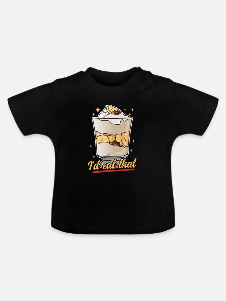 Bananenpudding Bananen-Pudding Geschenk - Baby Bio-T-Shirt mit Rundhals - Schwarz