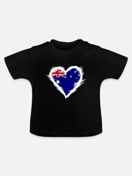 Australien - Baby Bio-T-Shirt mit Rundhals - Schwarz