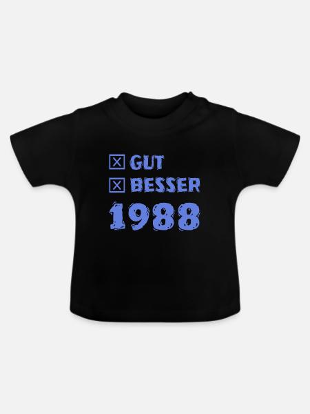 Jahr 1988 - Baby Bio-T-Shirt mit Rundhals - Schwarz