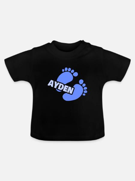 Ayden - Baby Bio-T-Shirt mit Rundhals - Schwarz