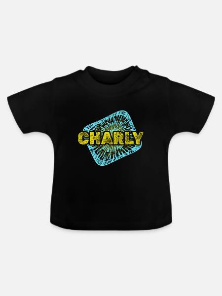 Freizeit Charly - Baby Bio-T-Shirt mit Rundhals - Schwarz