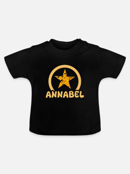Geschenk für Annabel - Baby Bio-T-Shirt mit Rundhals - Schwarz