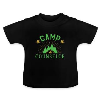 Zeltlager Leiter Sommercamp - Baby Bio-T-Shirt mit Rundhals - Schwarz - Vorne