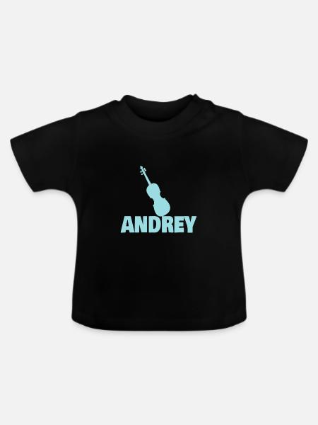 Geige Andrey - Baby Bio-T-Shirt mit Rundhals - Schwarz