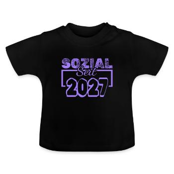 Social 2027 - T-shirt bio col rond Bébé - noir - Devant