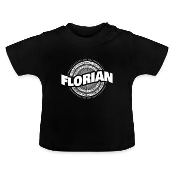 Gift Idea Florian - Baby Organic T-Shirt with Round Neck - black - Front