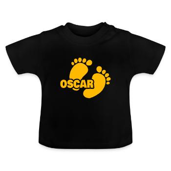 Gift for Oscar - Baby Organic T-Shirt with Round Neck - black - Front