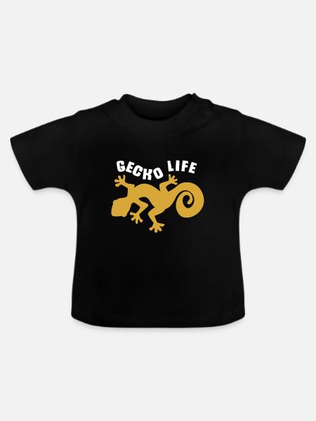Gecko - Baby Bio-T-Shirt mit Rundhals - Schwarz