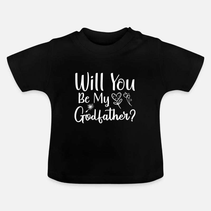 Aimerais-tu être mon parrain - T-shirt bio col rond Bébé - noir