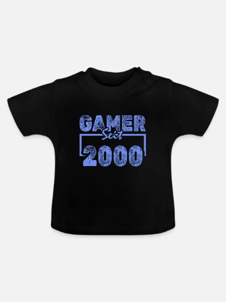 Gamen 2000 - Baby Bio-T-Shirt mit Rundhals - Schwarz
