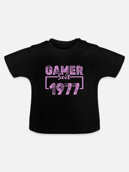 Tippen 1977 - Baby Bio-T-Shirt mit Rundhals - Schwarz