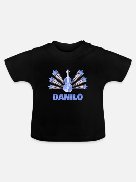 Danilo - Baby Bio-T-Shirt mit Rundhals - Schwarz