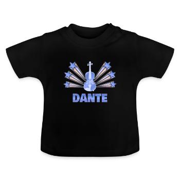 Dante als Musikinstrument - Baby Bio-T-Shirt mit Rundhals - Schwarz - Vorne