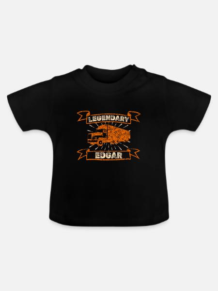 Edgar - Baby Bio-T-Shirt mit Rundhals - Schwarz