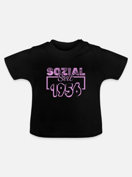 Sozial 1956 - Baby Bio-T-Shirt mit Rundhals - Schwarz