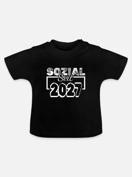 2027 - Baby Bio-T-Shirt mit Rundhals - Schwarz