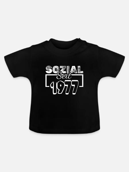 seit 1977 - Baby Bio-T-Shirt mit Rundhals - Schwarz