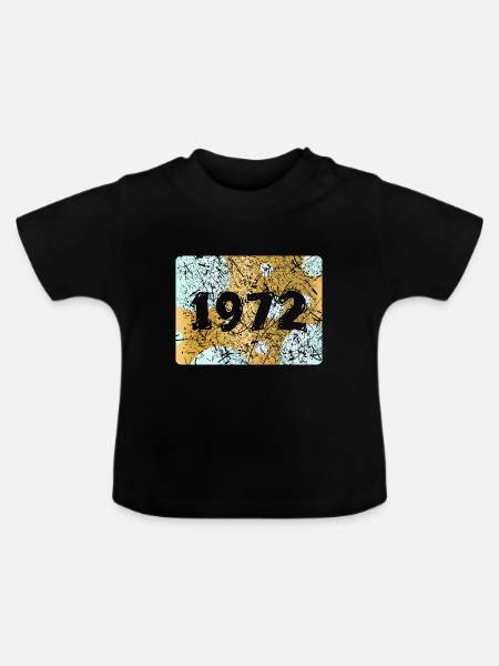 1972 - Baby Bio-T-Shirt mit Rundhals - Schwarz