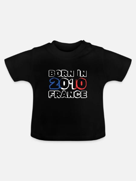 Frankreich 2010 - Baby Bio-T-Shirt mit Rundhals - Schwarz