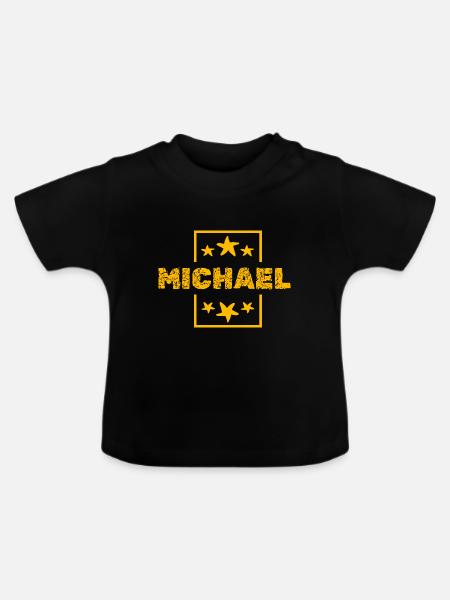 Geschenk für Michael - Baby Bio-T-Shirt mit Rundhals - Schwarz