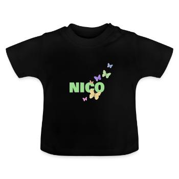 Nico Nico - T-shirt bio col rond Bébé - noir - Devant