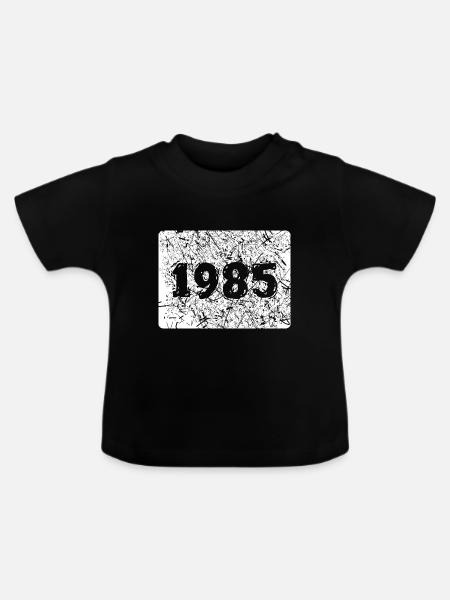1985 1985 - Baby Bio-T-Shirt mit Rundhals - Schwarz