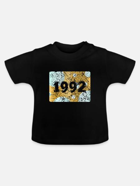 1992 - Baby Bio-T-Shirt mit Rundhals - Schwarz