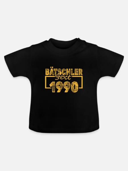 Jungeselle 1990 - Baby Bio-T-Shirt mit Rundhals - Schwarz