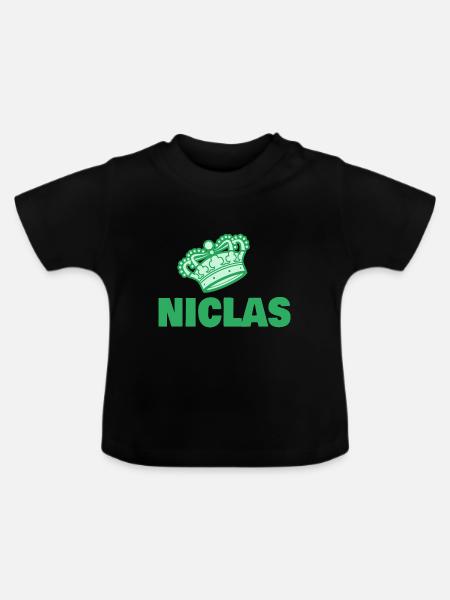 Geschenk für Niclas - Baby Bio-T-Shirt mit Rundhals - Schwarz