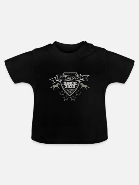 Horse 2030 - Baby Bio-T-Shirt mit Rundhals - Schwarz