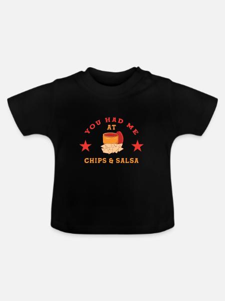 Chips und Salsa Nachos - Baby Bio-T-Shirt mit Rundhals - Schwarz