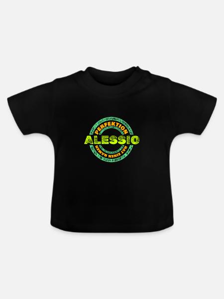 Perfekt Alessio - Baby Bio-T-Shirt mit Rundhals - Schwarz