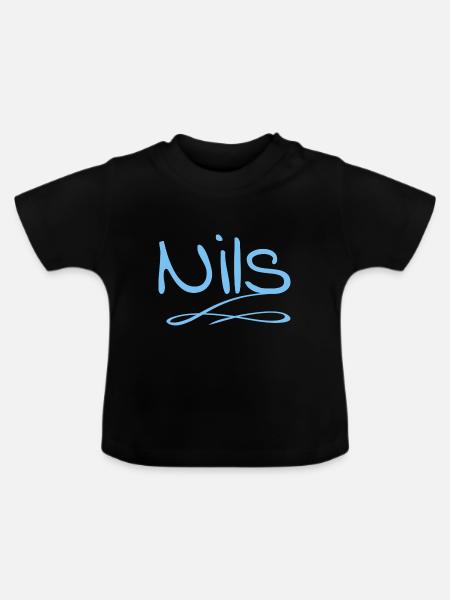 Nils als Nils - Baby Bio-T-Shirt mit Rundhals - Schwarz