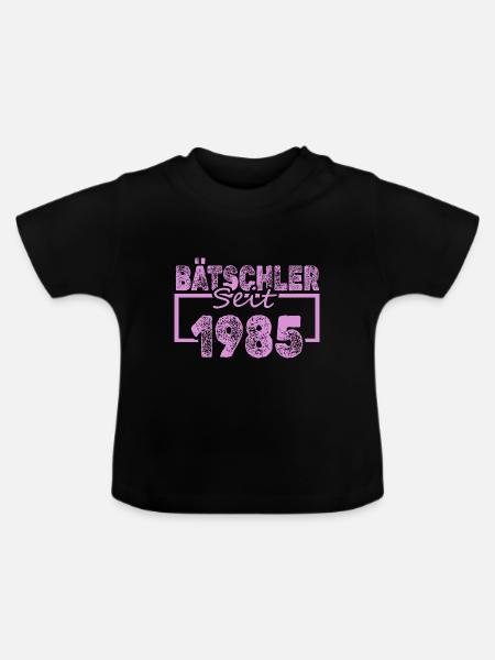 Single 1985 - Baby Bio-T-Shirt mit Rundhals - Schwarz