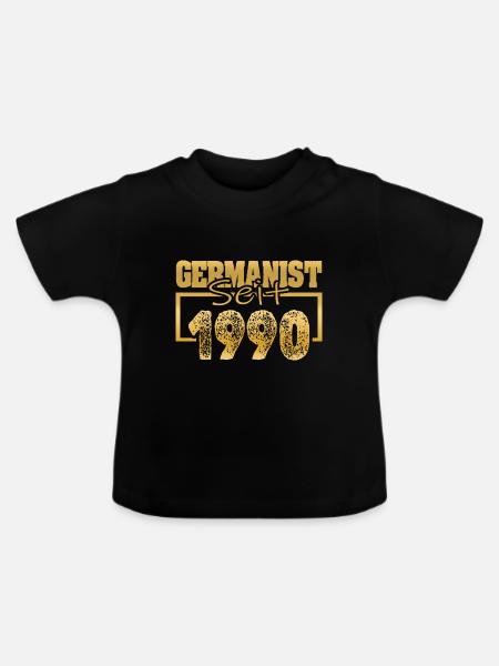 Studium 1990 - Baby Bio-T-Shirt mit Rundhals - Schwarz
