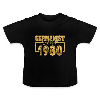 1980 - Baby Bio-T-Shirt mit Rundhals - Schwarz - Vorne