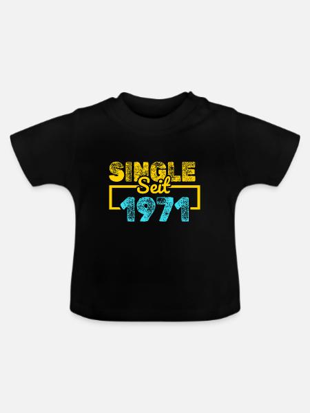 Single 1971 - Baby Bio-T-Shirt mit Rundhals - Schwarz