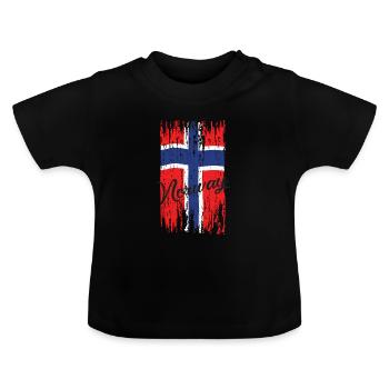 Norge - Norge - Økologisk T-shirt til baby, rund hals - sort - Foran