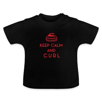 Curling - Baby Bio-T-Shirt mit Rundhals - Schwarz - Vorne