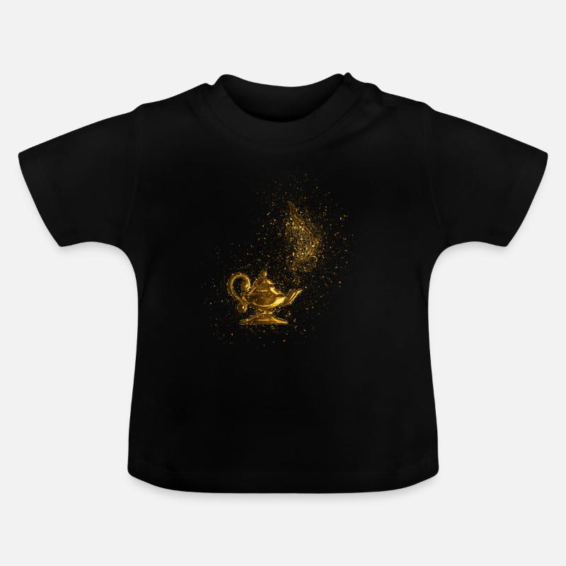 Aladdin Arabe Doré Doré - Or - T-shirt bio col rond Bébé - noir