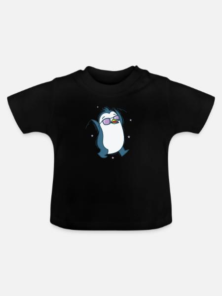 Pinguin Antarktis Vogel Tier - Baby Bio-T-Shirt mit Rundhals - Schwarz