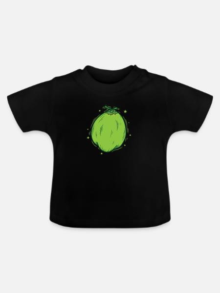 Kokosnuss Palme exotische Frucht - Baby Bio-T-Shirt mit Rundhals - Schwarz
