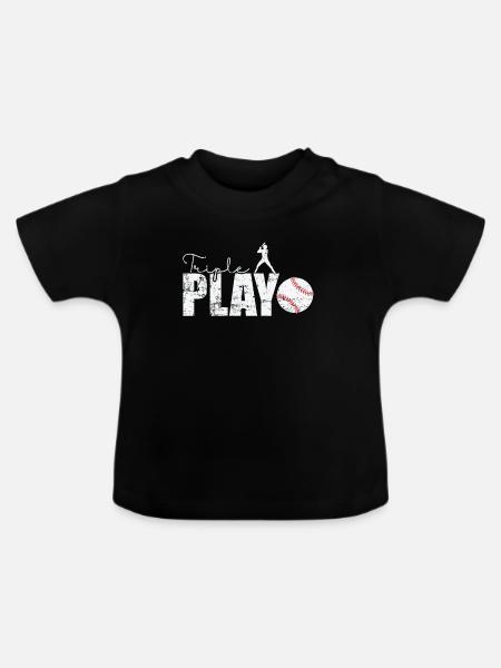Triple Play Baseball - Baby Bio-T-Shirt mit Rundhals - Schwarz